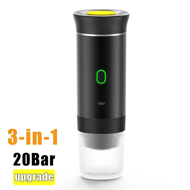 Portable Electric Capsule Coffee Maker Espresso Pot Cordless Heating Pump Press Coffee Maker Travel and Car 3 in 1 Coffee Pot