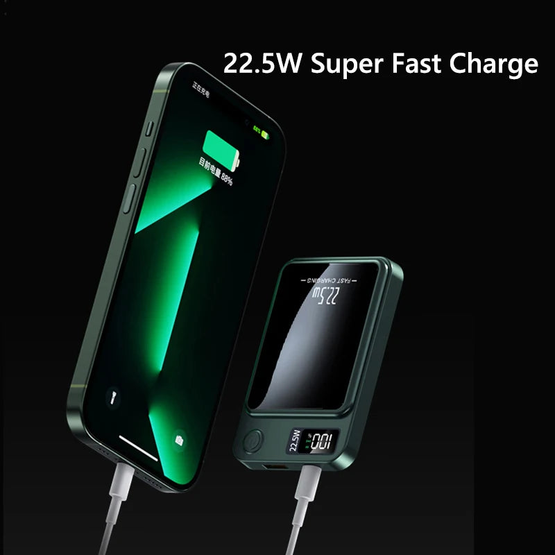 20000mAh Magnetic Power Bank PD20W Fast Charging Magsafe Powerbank Wireless Charger External Battery for iPhone 16 15 14 13  pro