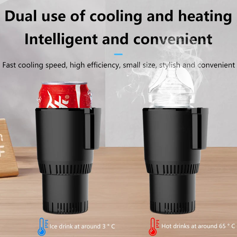 2 In 1 Car Warmer Cooling Cup 12V-24V Smart Car Heating Cooling Cup Touch Screen with Temperature Display for Home Travel Summer